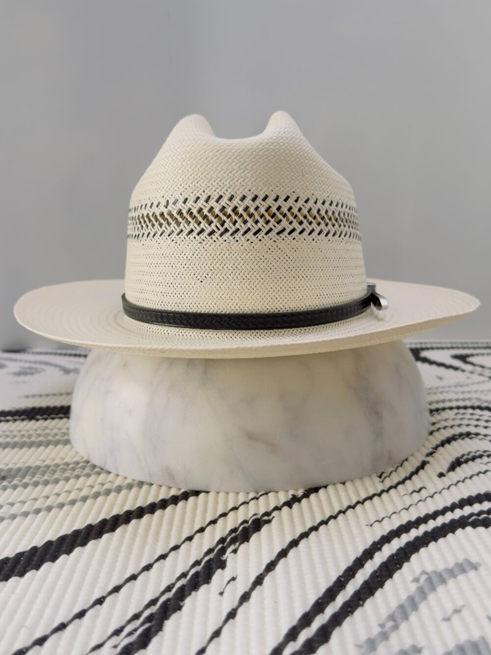 Stetson Vented Open Road Hat, Natural/Black, Size 7 1/8 (57) NEW